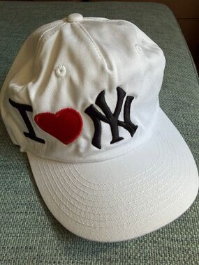 White 'I ❤️ NY' Embroidered Baseball Cap